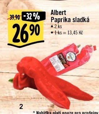 Paprika červená Albert