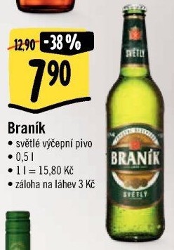Pivo světlé výčepní 10° Braník