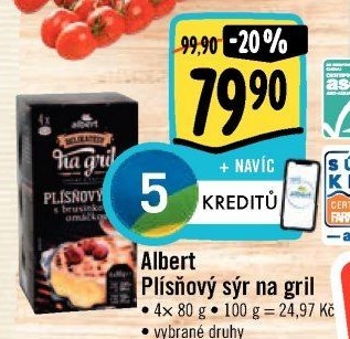 Plísňový sýr na gril Delikatesy na gril Albert