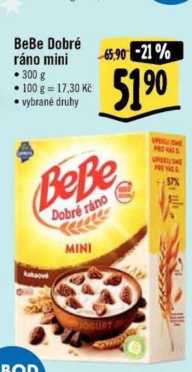 Sušenky BeBe Dobré ráno mini Opavia
