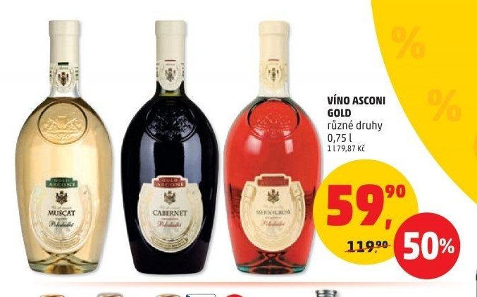 VÍNO ASCONI GOLD různé druhy 0,75 l