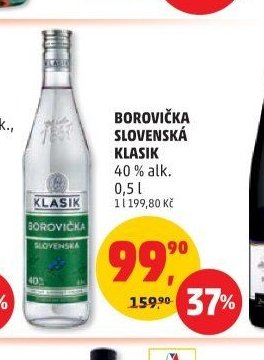 BOROVIČKA SLOVENSKÁ KLASIK 40 % alk. 0,5 l