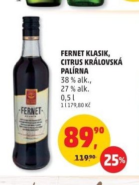 Fernet Klasik, Citrus Královská palírna