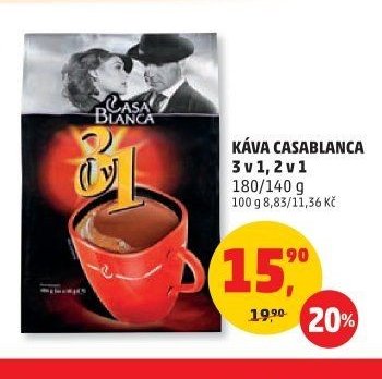 KÁVA CASABLANCA 3 v 1, 2 v 1 180/140 g