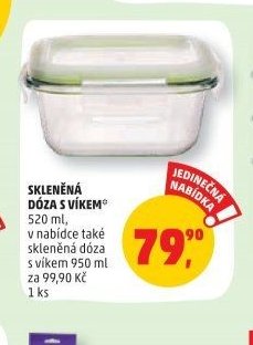 SKLENĚNÁ DÓZA S VÍKEM