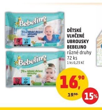 Dětské vlhčené ubrousky Bebelino