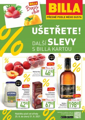 akční leták BILLA 25.8.2021-31.8.2021