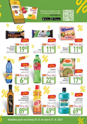 akční leták BILLA 25.8.2021-31.8.2021