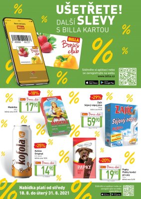 akční leták BILLA 25.8.2021-31.8.2021