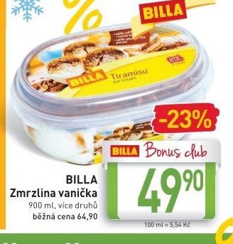 BILLA Zmrzlina vanička