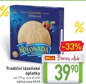 Lázeňské oplatky Kolonáda Opavia