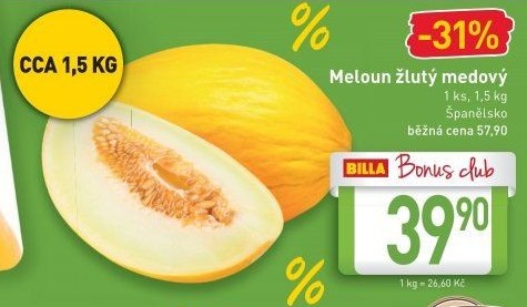 Meloun medový žlutý