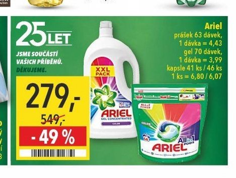 Ariel prací prostředek