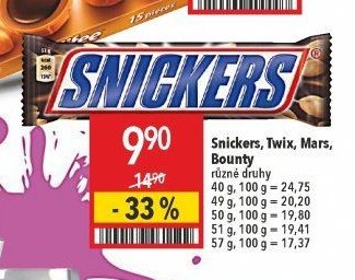 Snickers, Twix, Mars, Bounty