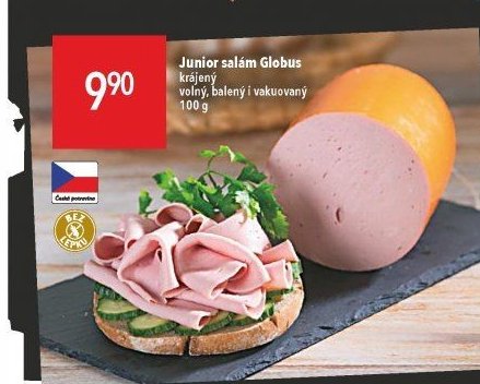 Junior salám Globus, krájený, volný, balený i vakuovaný