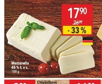 Mozzarella 45 % t. v s.