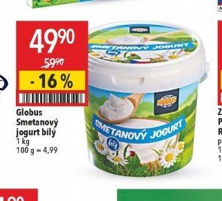 Globus Smetanový jogurt bílý