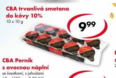 CBA trvanlivá smetana do kávy 10%