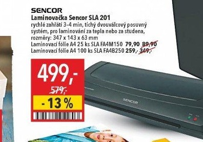 Laminovačka Sencor SLA 201
