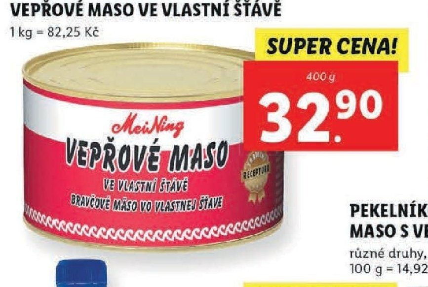 Vepřové maso ve vlastní šťávě Mei Ning