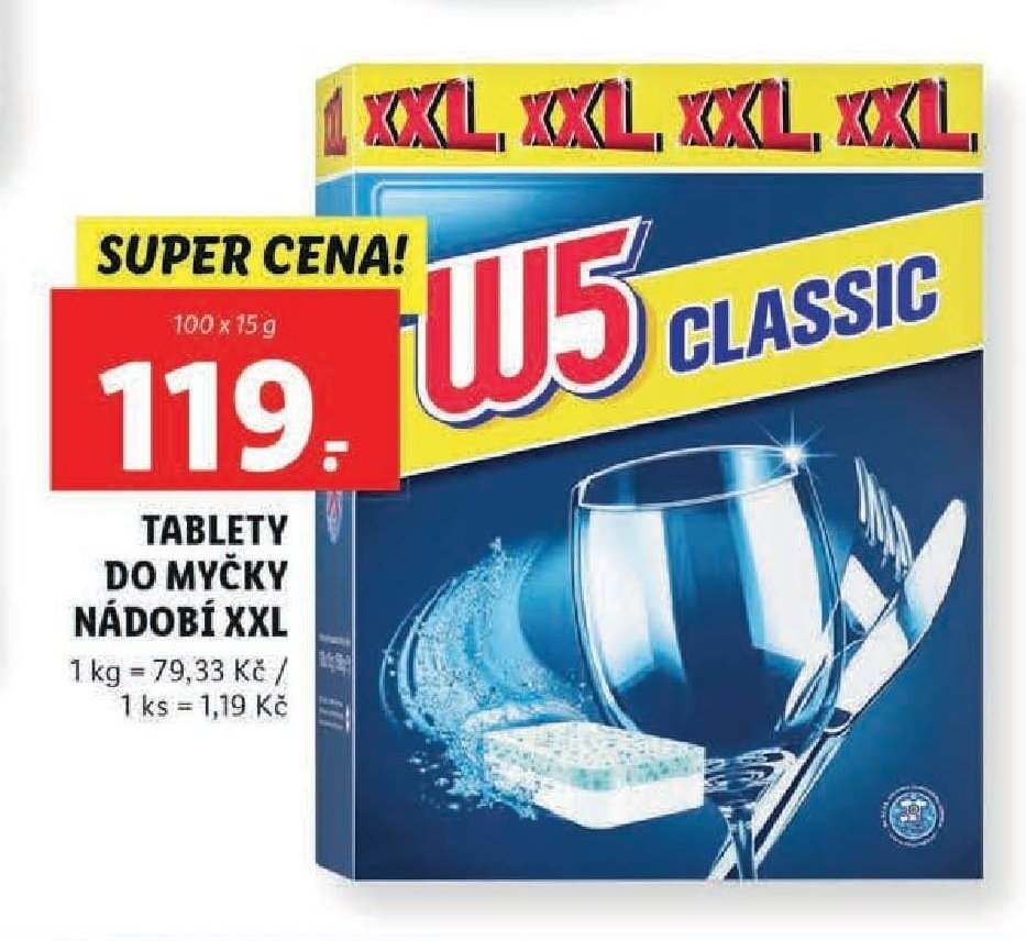 W5 tablety do myčky nádobí XXL