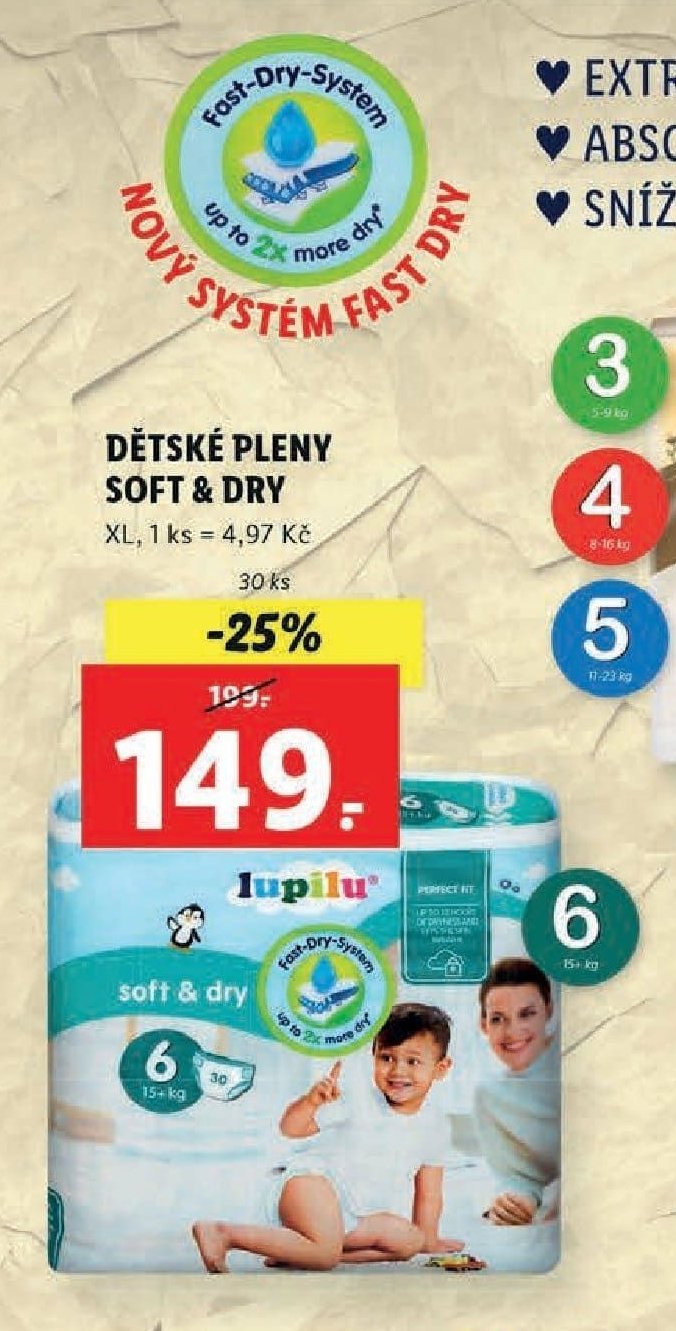 Dětské pleny soft & dry XL