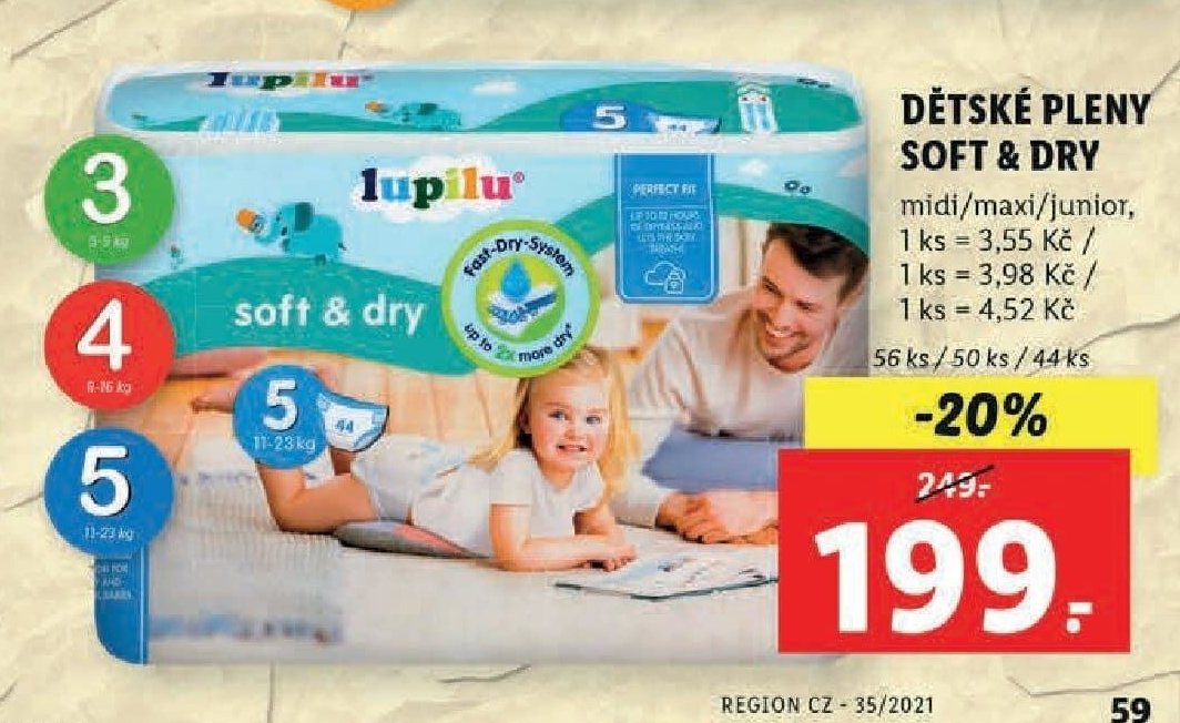 Dětské pleny soft & dry midi/maxi/junior