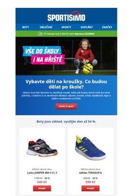 akční leták Sportisimo 29.8.2021-3.9.2021