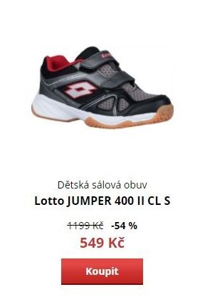 Dětská sálová obuv Lotto JUMPER 400 II CL S