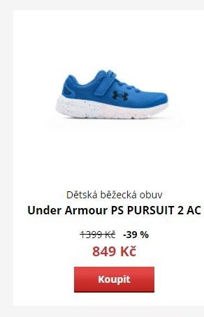 Dětská běžecká obuv Under Armour PS PURSUIT 2 AC