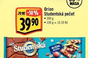 Čokoláda Studentská pečeť Orion