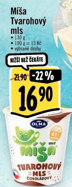 Dezert Tvarohový mls Míša Olma