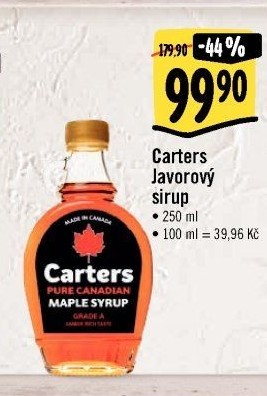 Javorový sirup Carters
