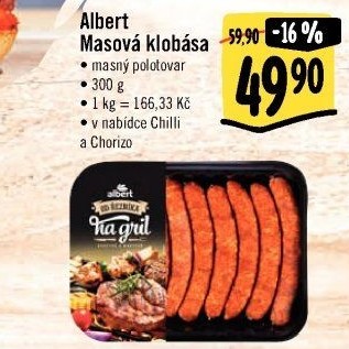 Klobása masová chilli Od řezníka na gril Albert