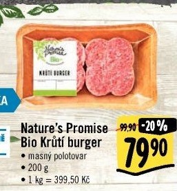 Krůtí burger bio Nature'