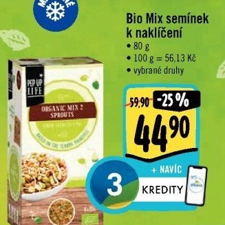 Semínka k naklíčení bio Pep up Life