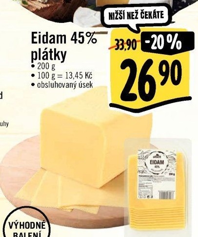 Sýr Eidam 45% Albert