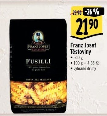 Těstoviny semolinové Exclusive Franz Josef Kaiser