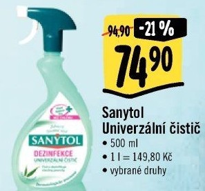 Dezinfekční univerzální čistič ve spreji Sanytol