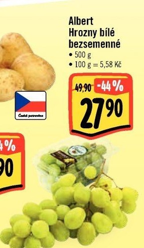 Hrozny bílé bezsemenné Albert