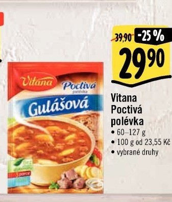 Instantní polévky Poctivá polévka Vitana