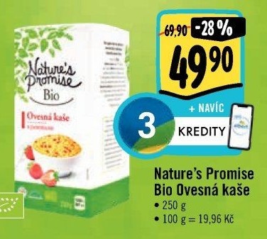Ovesná kaše bio Nature'