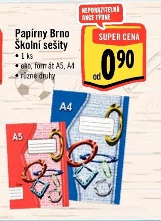 Školní sešit Papírny Brno
