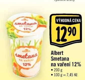 Smetana na vaření Albert 12%