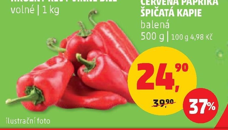 Červená paprika špičatá kapie