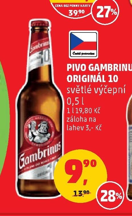 Pivo Gambrinus Originál 10