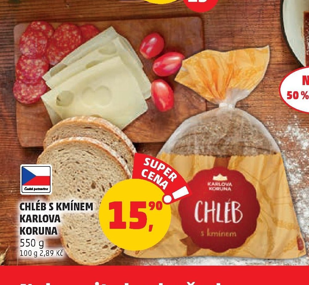 Chléb s kmínem Karlova Koruna 550 g