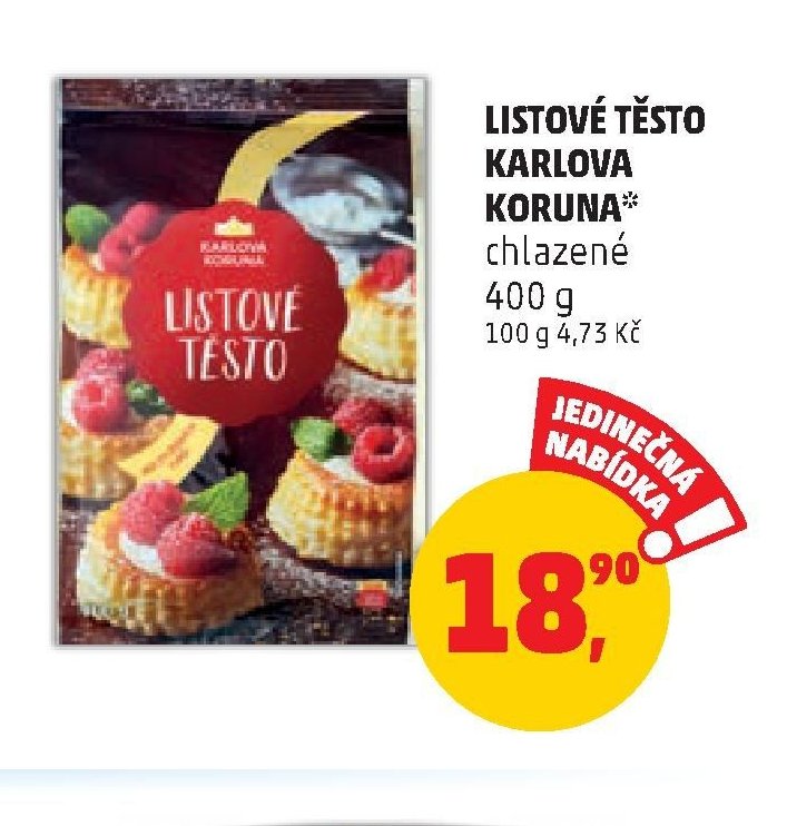 LISTOVÉ TĚSTO KARLOVA KORUNA chlazené