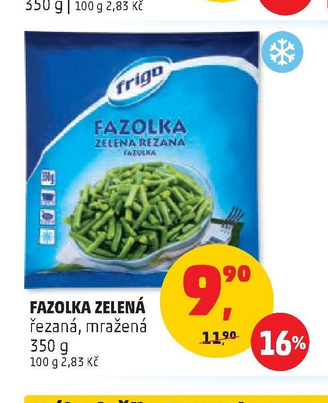 FAZOLKA ZELENÁ řezaná, mražená