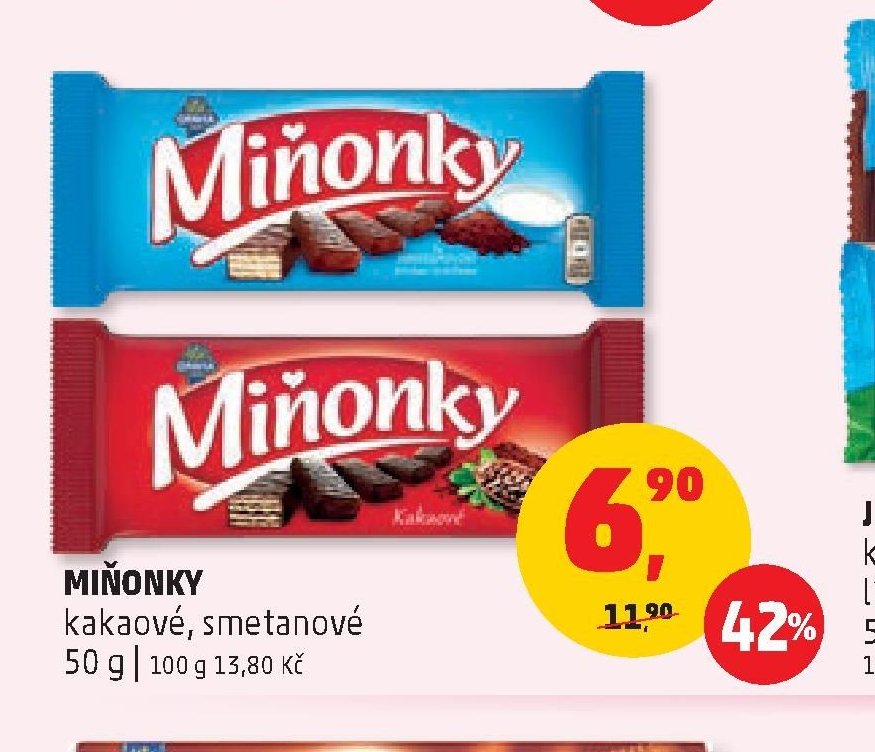 MIŇONKY kakaové, smetanové